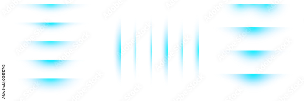 Obraz premium Abstract Blue Glowing Light Bars Set for Futuristic UI Design and Digital Interface Elements