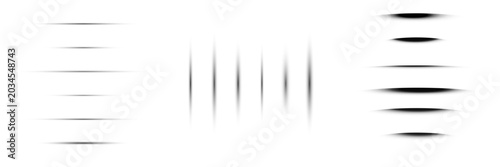 Set of soft drop shadow elements for web design and UI graphics, isolated black oval and line shadow shapes for floating objects