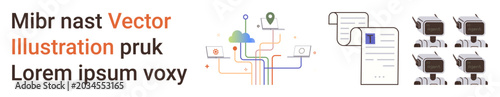 Foto Digital transformation, data integration, AI systems, tech innovation, workflow automation, file sharing