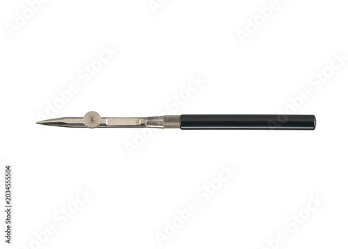 Фотография Vintage drafting ruling pen for architectural drawing, isolated on transparent background (PNG)