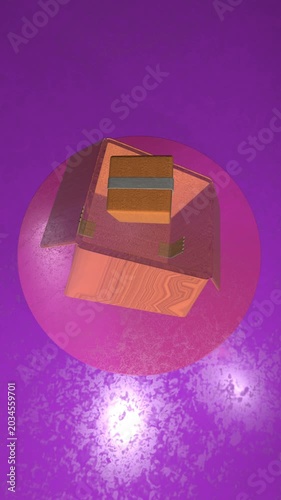 E commerce package opening shipping box animation