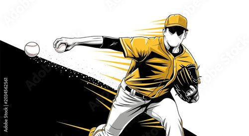 Принти на полотні Baseball Pitcher Throwing Ball