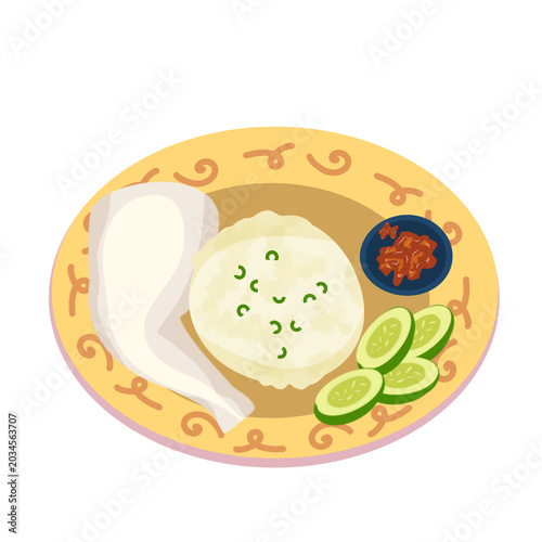 Nasi Ayam Illustration