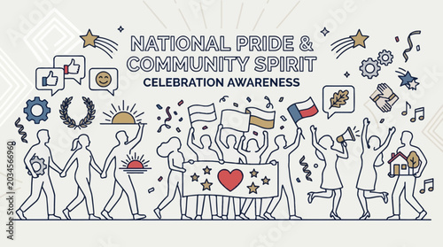 Fotografie National Pride and Community Spirit Celebration Awareness Illustration
