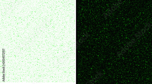 Obraz na płótnie Grainy night vision texture background, green digital noise effect, split screen