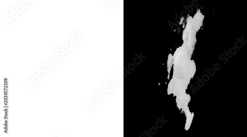 Bild auf Leinwand Abstract white smoke plume on black background, ethereal vapor trail with alpha