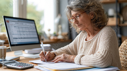 Elderly Woman Working at De...
