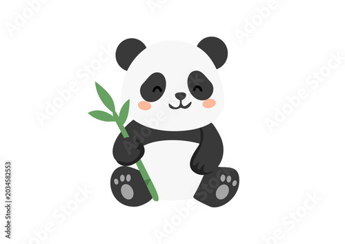 panda with bamboo