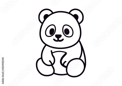 outline panda bear
