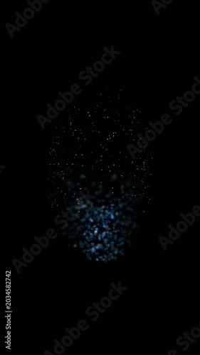 Blue particles abstract background for tech websites, 3d motion graphics