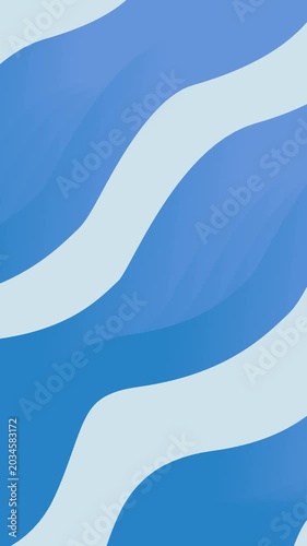 Blue and light blue wavy stripes abstract background for creative layouts, seamless loop