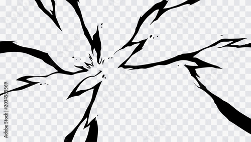 Fotografi Abstract manga lightning effect with sharp black electric bolts converging toward the center