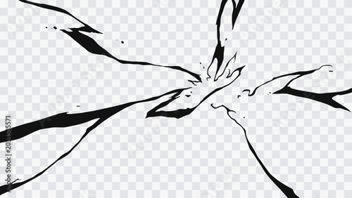Konstfotografi Stylized anime lightning burst with dark electric streaks rushing into a central point