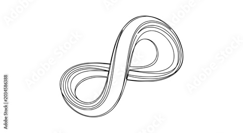 Tableau sur toile Abstract infinite loop symbol, endless ribbon, continuous flow, mathematical con