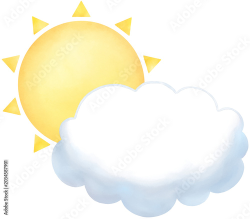 Partly cloudy clipart Weather icon Transparent background