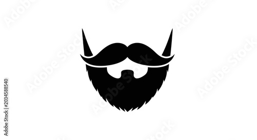 Photos Stylized black icon of a beard and mustache, representing masculinity, grooming, or a barber shop