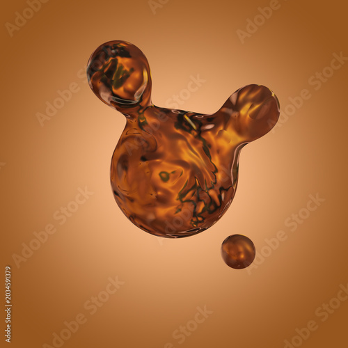 Amber sphere liquid metaball 
