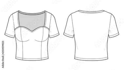 Photos Fashion designer illustrates women's clothing front and back views