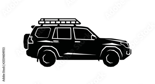 Black silhouette of a 4x4 SUV vehicle.