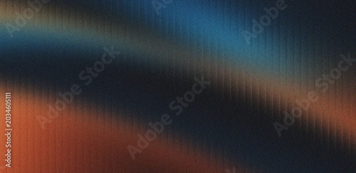 Photos Horizontal abstract background showing waves of blue and orange light over vertical ribbed texture with heavy grainy noise effect and dark moody atmospheric composition