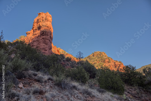 Apache Maid Rock overlooking Wet Beaver Creek Canyon AZ