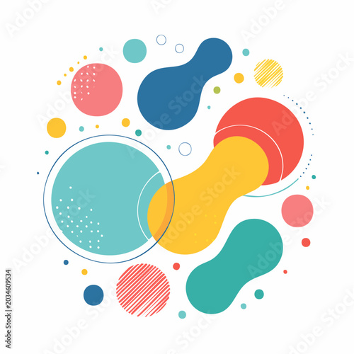 Abstract Colorful Organic Shapes and Circles
