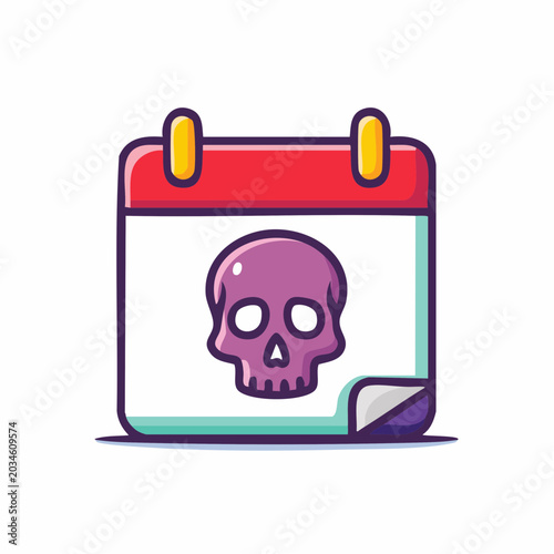 Calendar with Skull Icon