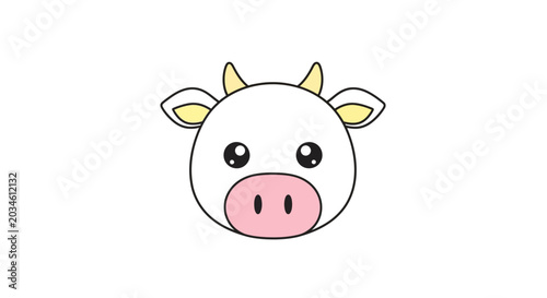 Konstfotografi Cartoon cow head with pink nose.