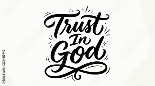 Foto Trust In God Calligraphy - Inspirational Religious Quote