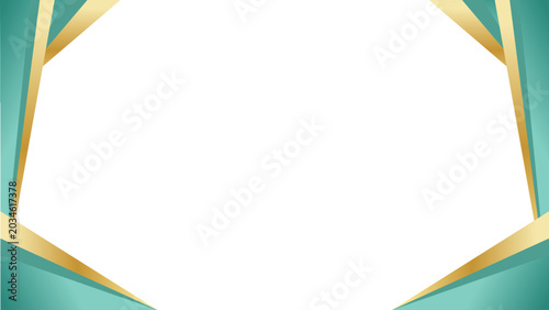 Background white with green gold frames. Vector can be used for banners, posters, power points, certificates, templates, slides, etc.