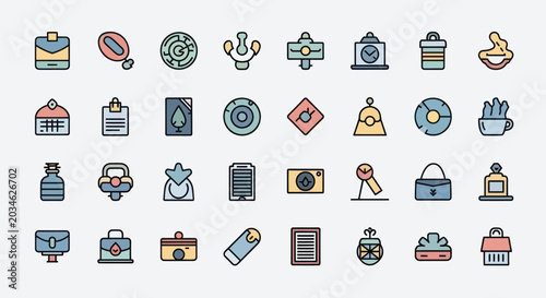 Colorful icon set collection for various uses