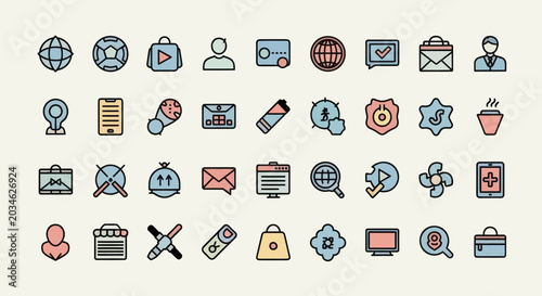 Colorful icon set collection for various uses
