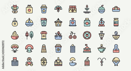 Colorful icon set collection on white
