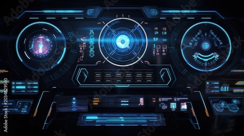 Plakat Futuristic technology interface and abstract background