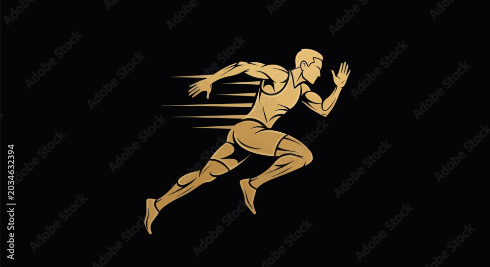 Obraz premium Runner silhouette speed motion