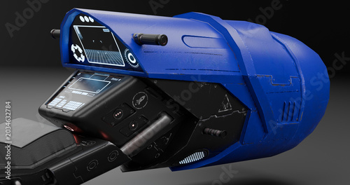 Foto Close-up of blue hover bike with control panel