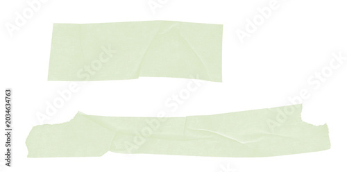 Minimalist green paper strips on transparent background for clean design