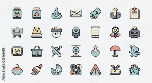 Colorful icon set vector illustrations