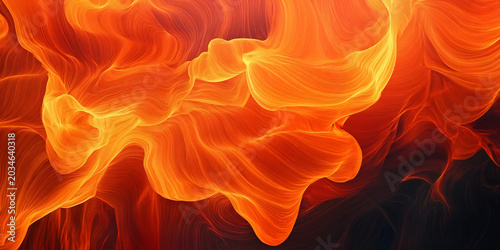 Abstract Flowing Orange Flame Texture Background