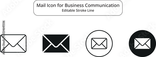 Canvas Print Electronic mail icon set, message, envelop web icons, Editable line art