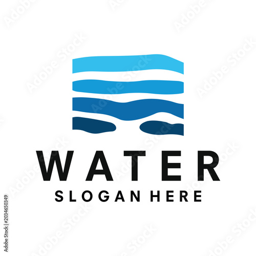 Bilde på lerret Wave logo design template illustration vector. Water symbol
