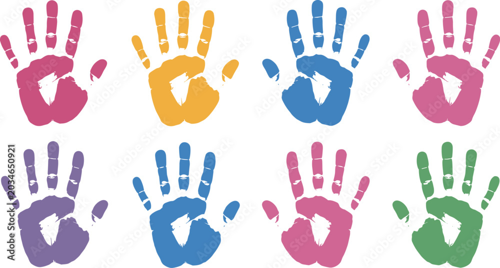 Fototapeta premium Colorful Handprint Collection prints children