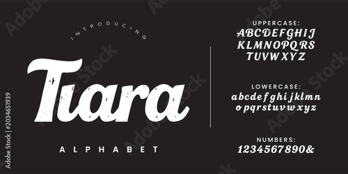 Tiara Alphabet Vintage Bold Script Font Display Typography Collection