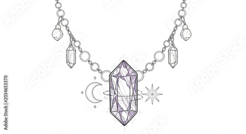 Fotografía Crystal Necklace with Charms.