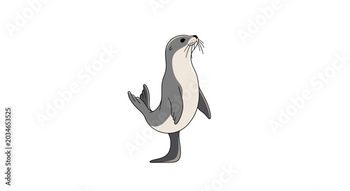 Konstfotografi Cute seal standing on flipper.