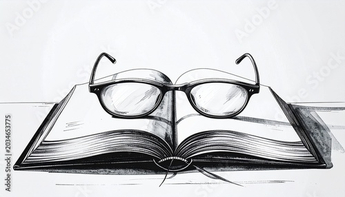 glasses and book