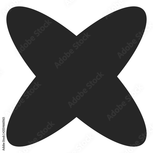 Photos Abstract dark gray shape suggestive of a stylized cross or butterfly, perfect fo
