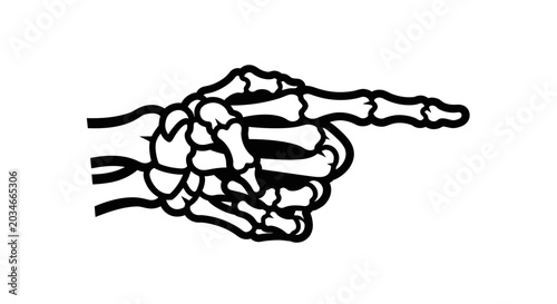 Schilderij op canvas Skeleton Hand Pointing to the Right, Graphic Element