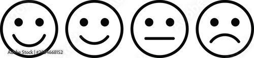 Foto Emotions, Smiley Faces, Vector Icons, Emoticons, Black and White
