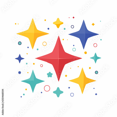 Sparkling Stars and Confetti Illustration